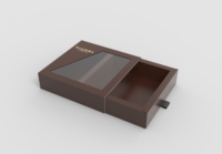 Caja de papel personalizada con ventanas transparentes de Pvc, cajón de papel deslizante para embalaje de regalo