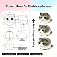 Peluche chat en forme de cône super mignon, personnalisable OEM/ODM, avec bords lisses, jouet en peluche adorable, cadeau amusant