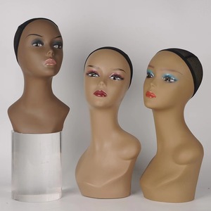 Peluca femenina realista de Pvc para maquillaje, pelo con busto y logotipo personalizado, estilo africano y americano, venta al por mayor - Product Image 5