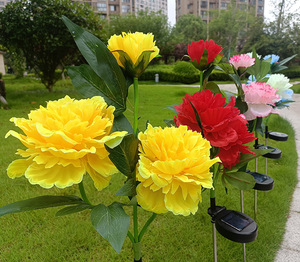 Luces <span class=keywords><strong>Solares</strong></span> con Forma de Flor de Peonía, IP65, PVC, LED de Bajo Consumo, Decoración de Jardín, Resistentes al Agua, Color Violeta Jacinto - Product Image 4