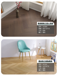 Revêtement de sol SPC de style moderne, design en chevrons, revêtement de sol en vinyle <span class=keywords><strong>PVC</strong></span> SPC - Product Image 3