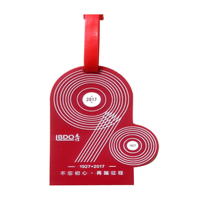 Bus rouge 2d en relief vinyle bagages forme étiquettes de sac DE PVC pour la promotion - Product Image 1