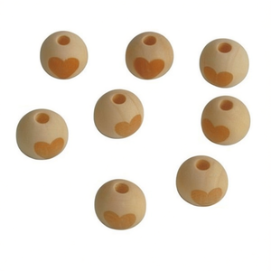 Perline in legno Ilan con design a cuore da 20 mm per artigianato e accessori per abbigliamento - Product Image 2