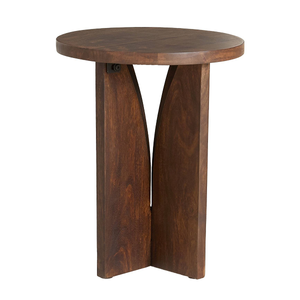 Table d'appoint élégante en bois massif avec détails sculptés à la main de qualité supérieure, meuble en bois naturel élégant et durable pour chambre et salon - Product Image 5
