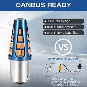 Led bóng đèn S25 hổ phách T20 7440 T20 LED CANBUS 1156 LED bóng đèn tự động tín hiệu ánh sáng - Product Image 2