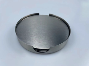 लोगो स्थिर व्यक्तिगत स्टेनलेस स्टील मोनोग्राम चमकदार वर्ग गोल विभिन्न आकार धातु कोस्टर - Product Image 2