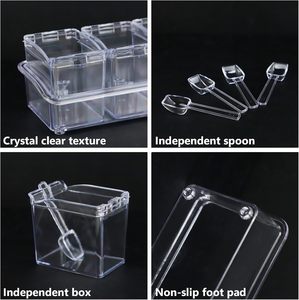Kitchen Spice Box <b>Stackable</b> Injection Molded Clear Acrylic Square Canister Food Safe Spice <b>Storage</b> <b>Containers</b> Freshness - Product Image 3