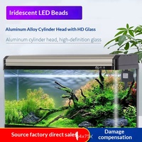 Aquarium écologique en verre Chuanghai 50L pour salon et usage extérieur, avec système sans vidange pour poissons rouges