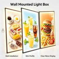 Boîte lumineuse publicitaire murale de qualité professionnelle pour affichage de menus de restauration rapide en drive-thru, signalétique commerciale