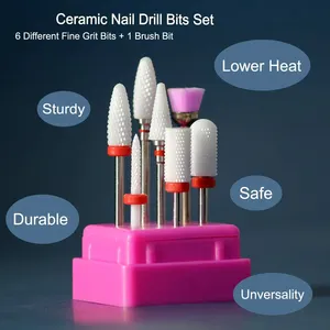 Juego de 7 Fresas de Cerámica para Manicura, Juego de Brocas de Cerámica para Manicura - Product Image 2