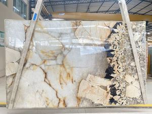 Dalles de marbre modernes grand format imperméables (calcite) - Design sans joint pour les halls d'hôtel et les zones de réception des bureaux, découpées sur mesure - Product Image 4