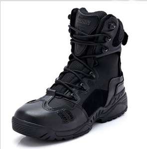 Botas Tácticas de Combate TSB11 de Verano, Transpirables, con Malla de Drenaje, Color Marrón, para Desierto y Selva, de Cuero Genuino Negro - Product Image 4