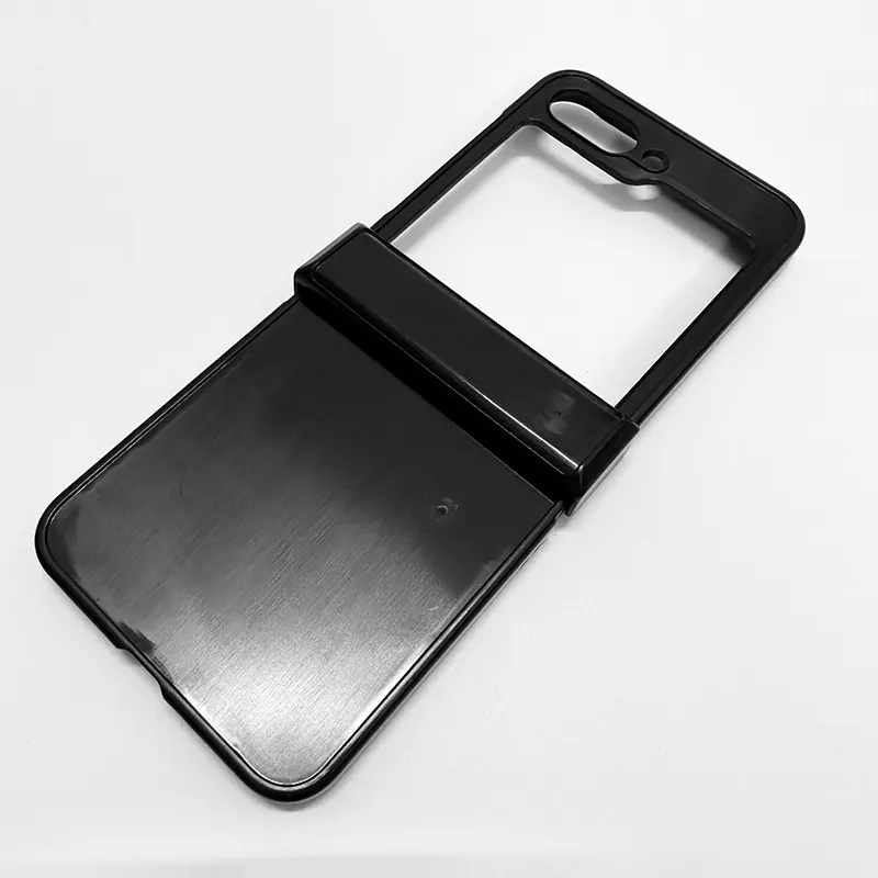 Funda trasera de teléfono acanalada en blanco negro para Galaxy Z Flip 6 5 zflip5 flip6 con fundas ranuradas con bisagras para Samsung Z Flip 6 5