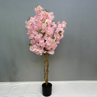 Arbre artificiel suspendu en fleurs de cerisier, 120 cm, en soie synthétique, branche de Sakura détachable pour la décoration de plafond de maison ou d'hôtel