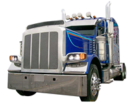 Profitez de la pleine puissance du soleil avec des phares Full LED ultra-brillants à l'arrière avec éclairage latéral chromé pour votre Peterbilt