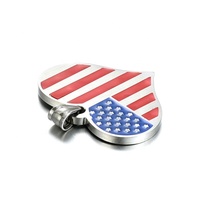 Yiwu Aceon acier inoxydable mode nouvellement élection soutien cadeau bijoux côté arrière blanc rouge bande bleu étoile coeur drapeau américain pendentif