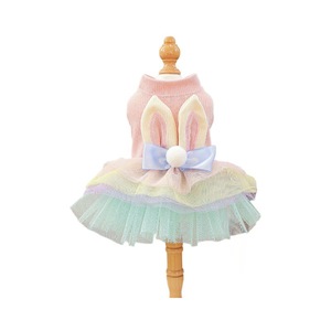 Robe de princesse pour chien, jupe en tulle rose motif lapin, motif animal mignon, quatre saisons, en polyester, petite et moyenne taille - Product Image 5