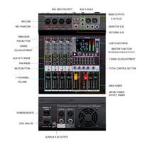 Contrôleur Dj professionnel 4 canaux Console Audio mélangeur Compatible mélangeur Audio professionnel 256 Dsp meilleur mélangeur Audio pour l'église