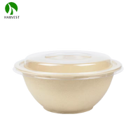 Gobelets alimentaires jetables en pulpe de bambou biodégradables à paroi simple, écologiques, résistants à la graisse et aux fuites, pour micro-ondes, 1000 ml