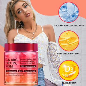 Complément OEM pour Cheveux, Peau et Ongles : Biotine, Acide Hyaluronique, Calcium, AKG, MSM, Vitamines C, <span class=keywords><strong>D3</strong></span>, <span class=keywords><strong>K2</strong></span> – Soin Visage Femme, Cheveux Forts - Product Image 6
