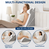 Coussin orthopédique en gros pour le dos et les genoux, soulagement des douleurs, anti-reflux, pour la tête et le lit, pour un sommeil réparateur