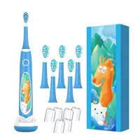 中国歯ブラシメーカー卸売ポータブルかわいい漫画ソフト毛キッズ電動歯ブラシ6個交換ヘッド付き