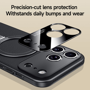 Étui <span class=keywords><strong>de</strong></span> téléphone portable en cuir avec <span class=keywords><strong>protection</strong></span> d'objectif <span class=keywords><strong>de</strong></span> grande fenêtre et chargement magnétique sans fil pour <span class=keywords><strong>iPhone</strong></span> 17 Pro Max 16 15 14 Plus 13 12 <span class=keywords><strong>11</strong></span> - Product Image 5