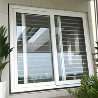 Ventana Corredera Moderna de PVC con Aislamiento Acústico, en Forma de Concha Horizontal, de Plástico y Acero, para Salas de Estar, Oficinas y Apartamentos