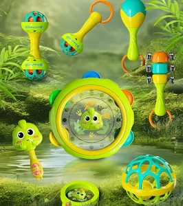 Lot <span class=keywords><strong>de</strong></span> 9 jouets dinosaures hochets pour bébé, jouets pour bébé <span class=keywords><strong>de</strong></span> 0 à 12 mois, jouets sensoriels en spirale pour nouveau-né garçon fille cadeaux d'anniversaire - Product Image 3