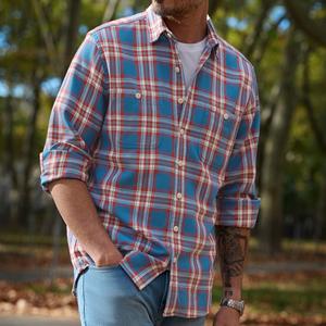 AU US <strong>UK</strong> Size Custom 100% Cotton Man Double Pocket Button up <strong>Shirt</strong> Classical Plaid <strong>Flannel</strong> <strong>Shirt</strong> for <strong>Men</strong> - Product Image 4