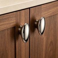Poignée moderne en alliage de zinc, forme champignon, finition argent antique, noir, bronze champagne, durable, écologique, pour cuisine, chambre, commode, armoire