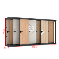 Présentoir de porte de vitrine autoportant moderne sur mesure à double rangée, coulissant fluide, écologique et antirouille pour salle d'exposition de détail