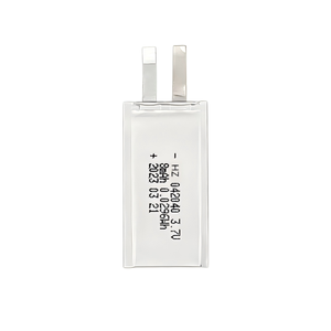 超薄智能卡 HZ 电池 8mAh 042040 0.4mm 锂聚合物电池，带 LiCoO2 阳极，300 次循环，适用于玩具 - Product Image 1