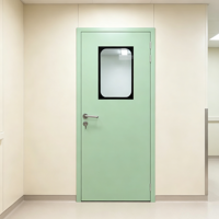 Porte hermétique pharmaceutique manuelle GMP, porte battante manuelle en acier galvanisé pour salle blanche, pour usine alimentaire et hôpital