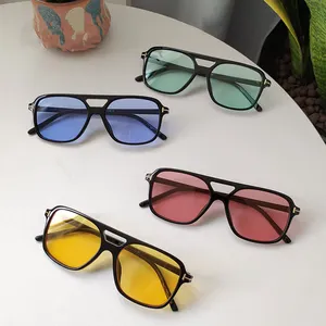 2024 nuevo precio de última promoción personalizado gafas de sol marco cuadrado Ocean Piece gafas de sol amarillas