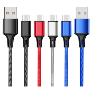 Cavo Dati OEM Personalizzato 2.4A Tipo C per Ricarica Rapida, Cavo in Nylon, Accessori per Cellulari Samsung, 1M 2M 3M, Rame Puro per Stampanti - Product Image 2