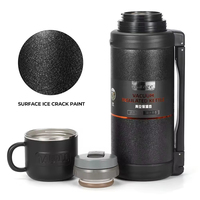 Bouteille isotherme grande capacité, portable, pour voiture, voyage, extérieur, anti-fuite avec base antidérapante pour le camping