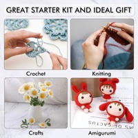 Kit de crochet avec pelotes de fil acrylique, crochets à crochet, aiguilles à tisser, marqueurs de mailles pour le crochet et le tricot, cadeau pour débutants et adultes
