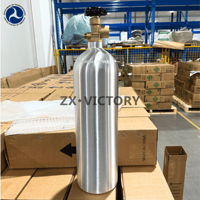 Cylindre de CO2 en aluminium rechargeable de qualité alimentaire ZX, 2,5 lb, 5 lb, 10 lb, 20 lb, CGA580, OEM ODM, réservoir de gaz pour machine à boissons gazeuses