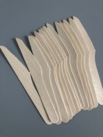 Ensemble de couverts miniatures en bois de bouleau biodégradable et écologique, cuillère, fourchette, couteau jetables, pique-nique, camping, vaisselle durable