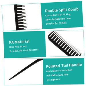 Uso en el hogar Distribución <span class=keywords><strong>de</strong></span> piezas conveniente Teñido Cepillo para resaltar el cabello Resistencia al calor duradera Peine <span class=keywords><strong>de</strong></span> cola <span class=keywords><strong>de</strong></span> rata - Product Image 3
