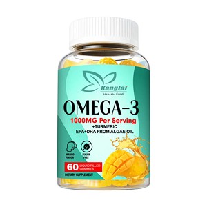 Integratore <span class=keywords><strong>Omega</strong></span> 3 in Gommose DHA EPA a Tripla Concentrazione per il Sviluppo Cerebrale, Favorisce la Salute di Pelle e Capelli - Product Image 1