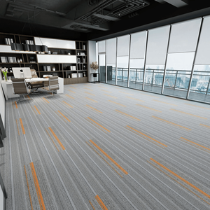Dalles <span class=keywords><strong>de</strong></span> <span class=keywords><strong>moquette</strong></span> modulaires modernes en nylon à boucles, motif lignes, avec base en PVC résistante à l'usure pour bureaux et sols domestiques - Product Image 2