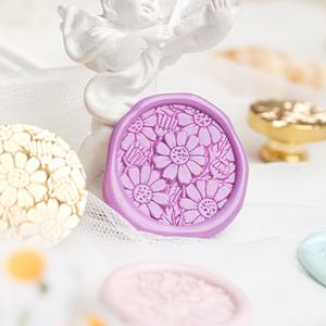 Ensemble de tampons à cire Suidis, motif floral en caoutchouc, pour décoration - Product Image 5