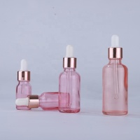 Cosmétique 30ml rose cerise flacons compte-gouttes en verre 1oz rose sérum bouteille d'emballage d'huile essentielle