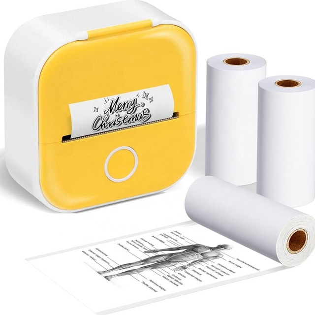 Mini Sticker Printer T02 Thermal Printer Portable Label Photo Printer Print Pods Inkless Sticker Maker for Kids Sticker Box Gift