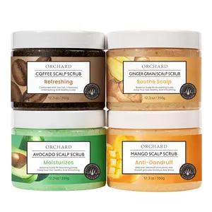 OEM ODM Private Label Scalp Scrub Exfoliator,Gentle Anti-Dandruff Moisturizer Coffee/Avocado/Ginger Grain/Mango Scalp Scrub