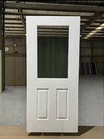 Porte d'entrée contemporaine en fibre de verre, nouvelle conception, étanche, avec cadre en vinyle noir, ouverture manuelle, porte battante en fibre de verre
