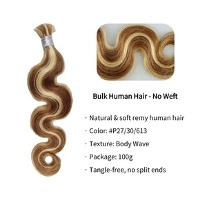 # Capelli umani sfusi 27/30/613 Piano Color Body Wave per intrecciare, senza trama, stile boh<span class=keywords><strong>é</strong></span>mien, 100g, extension per trecce boho - Product Image 2