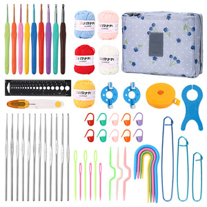 Kit de Ganchillo de Aluminio JP Simple Blue Cherry, Juego de Herramientas para Tejer DIY con Bolsa de Almacenamiento, Agujas de Ganchillo para Principiantes, para Viajar - Product Image 4